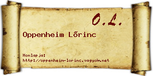 Oppenheim Lőrinc névjegykártya